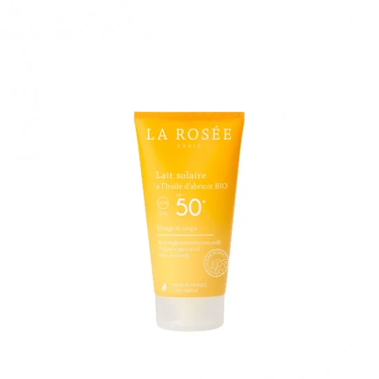La Rosée lait solaire à l'huile d'abricot bio spf50+ 150ml