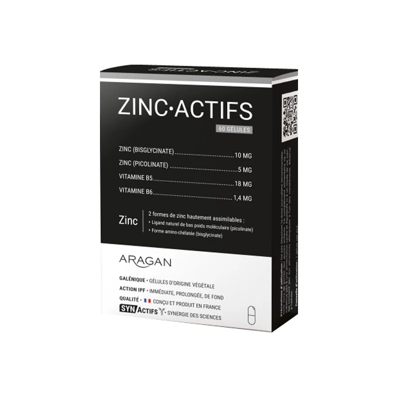 Aragan synactifs zincActifs oligo-éléments 60 gélules