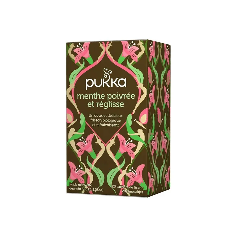 Pukka infusion menthe poivrée et réglisse bio 20 sachets