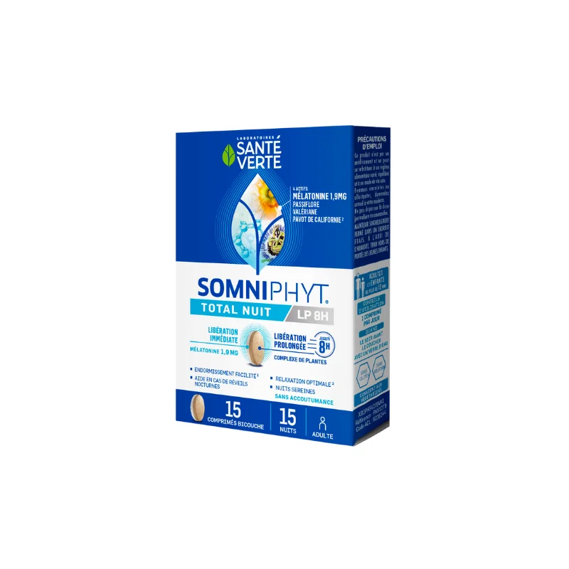 Santé verte somniphyt total nuit lp 1.9mg 15 comprimés