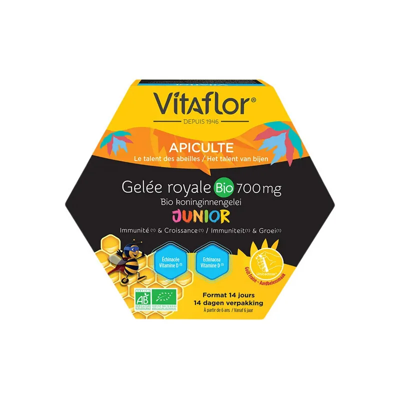 Vitaflor gelée royale bio 700 mg junior 14 unicadoses