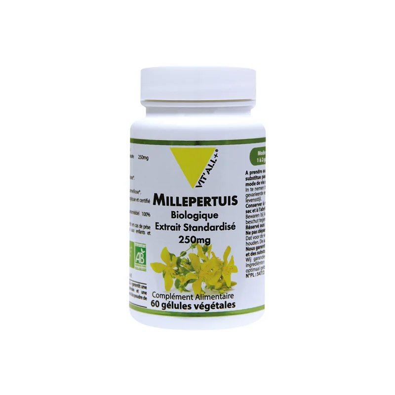Vitall+ millepertuis bio 250mg 60 gélules végétales