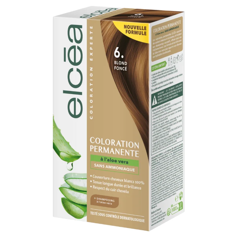 Elcéa coloration experte permanente kit blond foncé 6