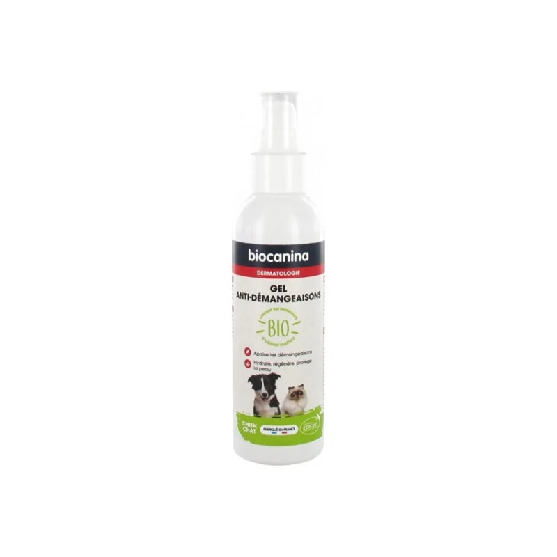 Biocanina dermatologie gel anti-démangeaisons chien et chat bio 125ml