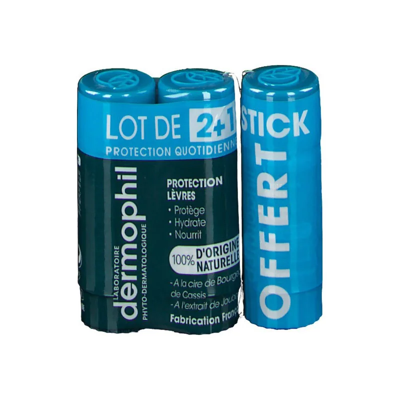 Dermophil protection lèvres desséchées lot de 3x4gr