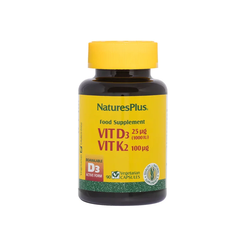 Natures Plus Vitamine D3 et Vitamine K2 - 90 capsules