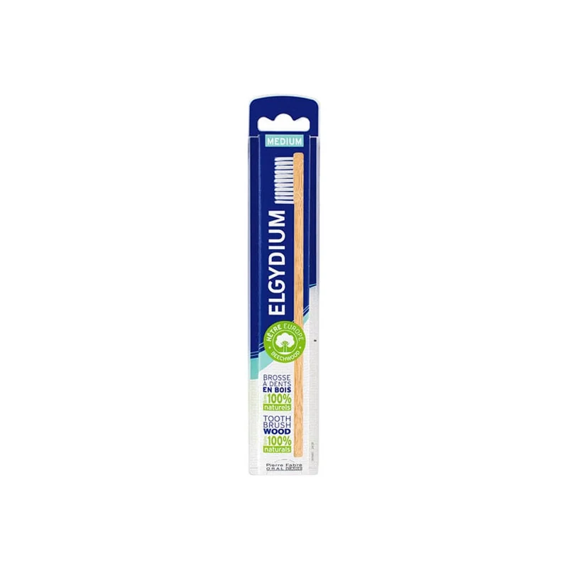 Elgydium brosse à dents en bois medium