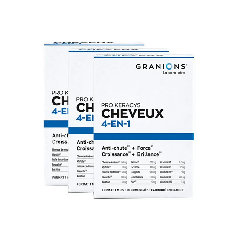 Granions Pro Keracys cheveux 4-en-1 lot de 3 x 90 comprimés