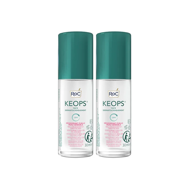 Roc Keops déodorant sensitive roll-on lot de 2x30ml