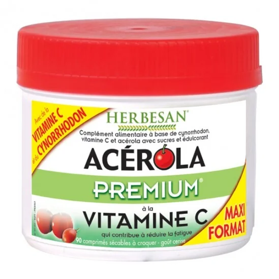 Herbesan acérola premium vitamine C 90 comprimés