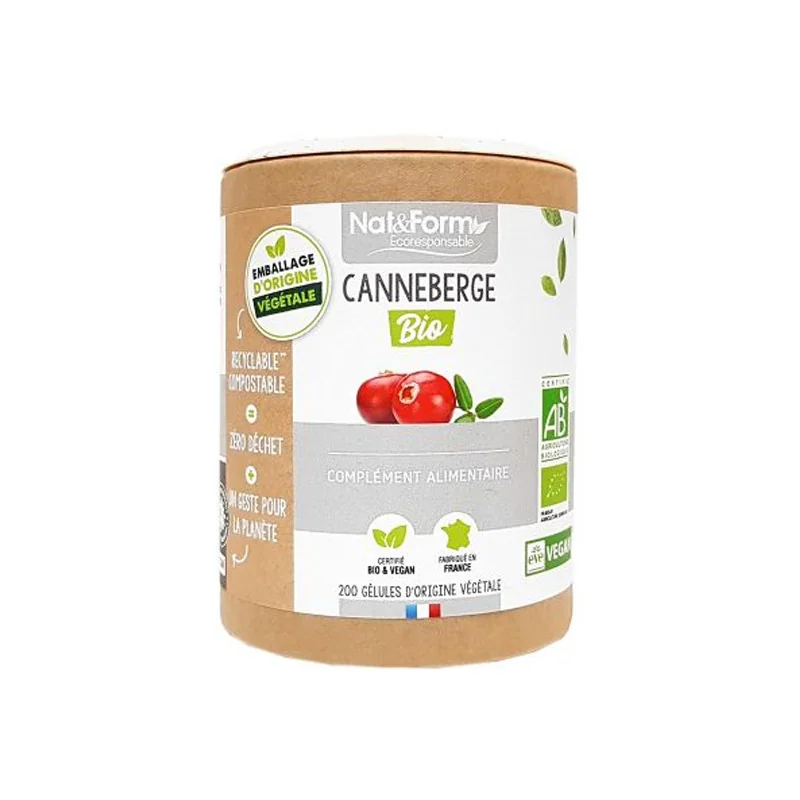 Nat&Form Canneberge bio 200 gélules