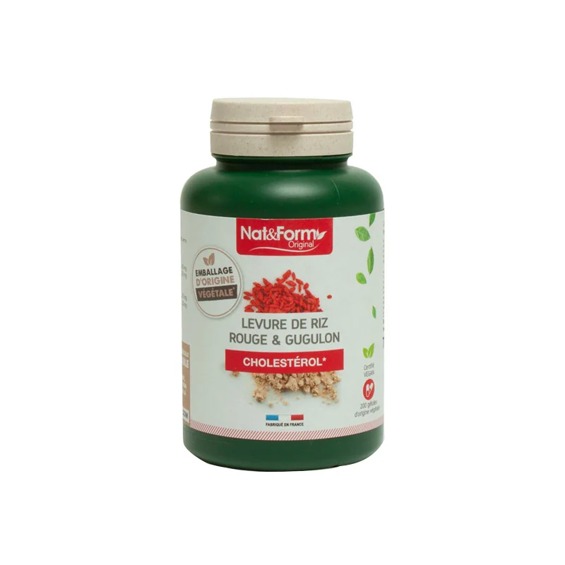 Nat&Form Levure de riz rouge et gugulon 200 gélules