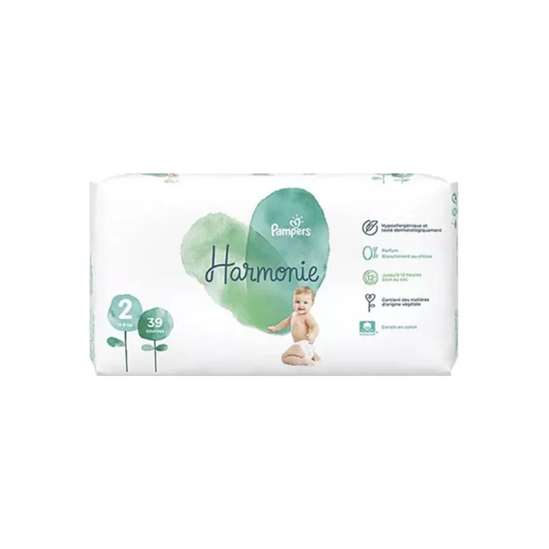 Pampers Harmonie 4-8kg 39 couches taille 2