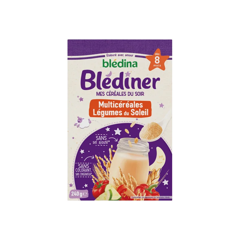 Blédina Blédiner Multi-céréales Légumes du Soleil 240gr