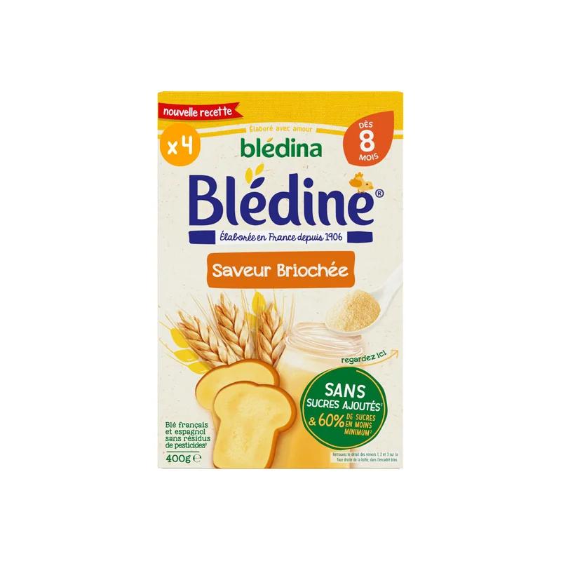 Blédina Blédine saveur briochée dès 8 mois lot de 4x400gr