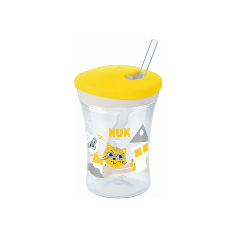 NUK Action Cup tasse avec paille silicone + 12 mois