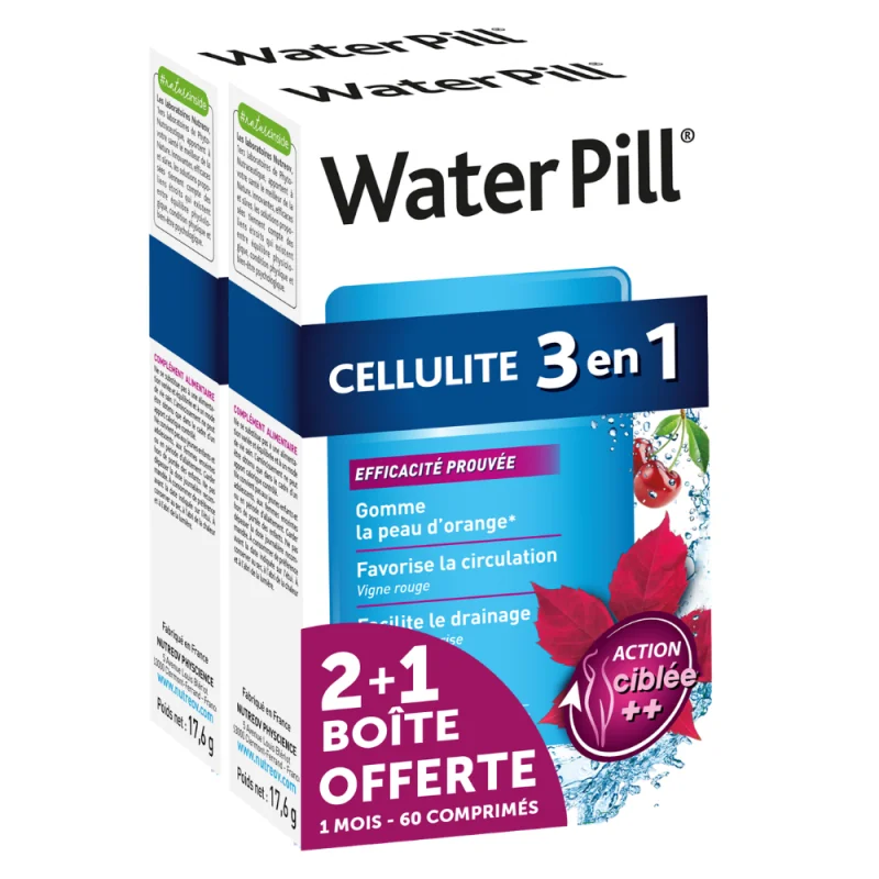 Nutreov WaterPill® Cellulite 3 en 1 – Lot de 3x20 comprimés