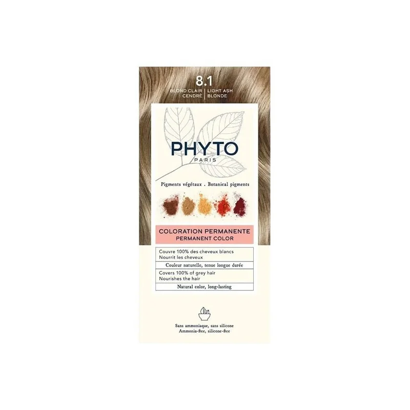 Phytocolor blond clair cendré 8.1 coloration permanente