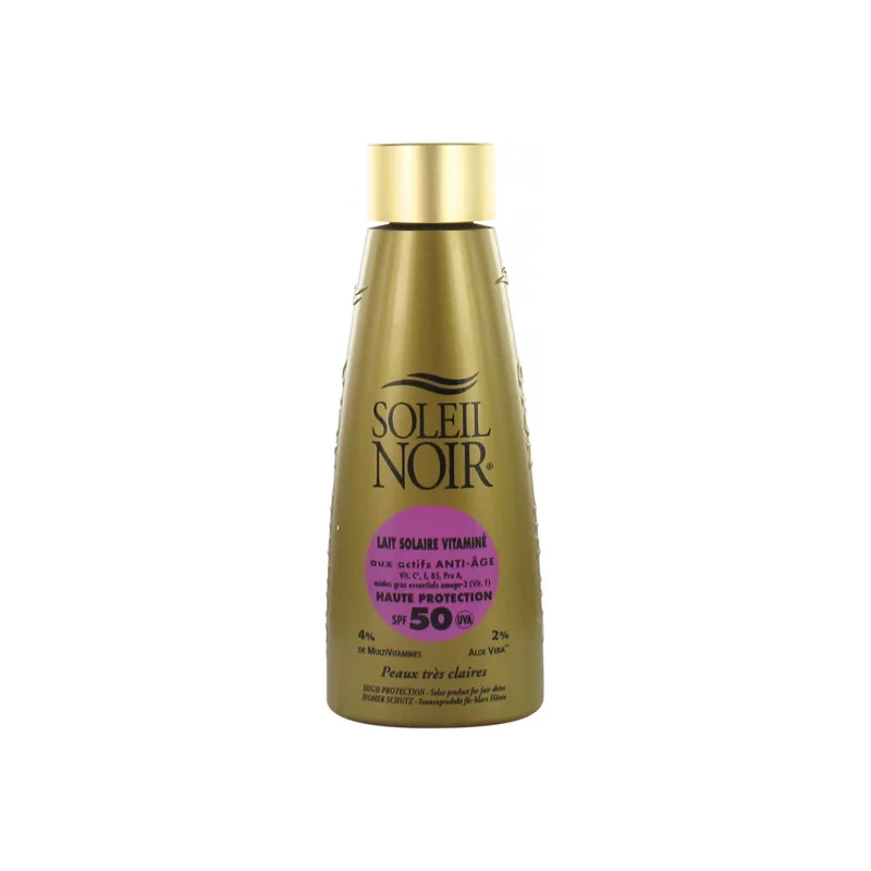 Soleil Noir lait solaire vitaminé haute protection Spf50 - 150ml