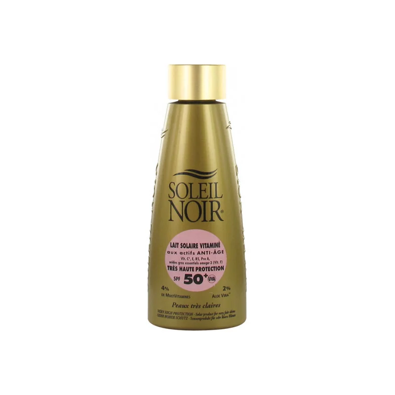 Soleil Noir lait solaire vitaminé très haute protection Spf50+ 150ml