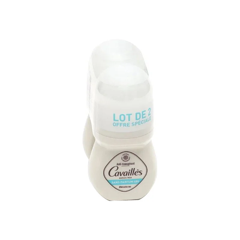 Rogé Cavaillès Anti-Transpirant sans parfum 48h roll-on lot de 2x50ml