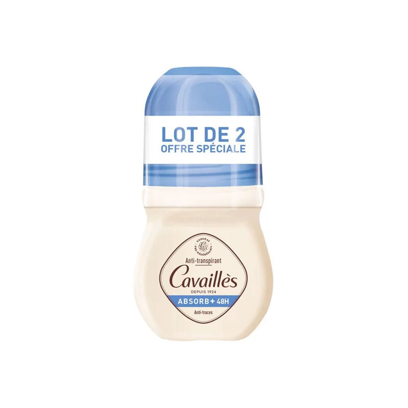 Rogé Cavaillès déodorant Anti-traces Absorb+ 48h roll-on lot de 2x50ml