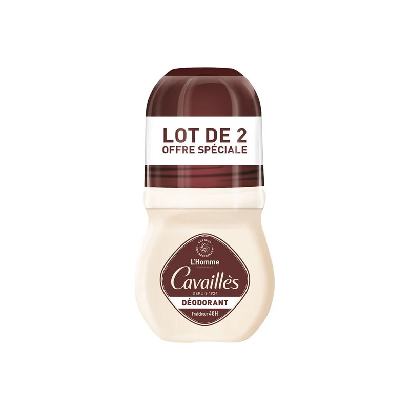 Rogé Cavaillès déodorant L'Homme fraîcheur 48h roll-on lot de 2x50ml