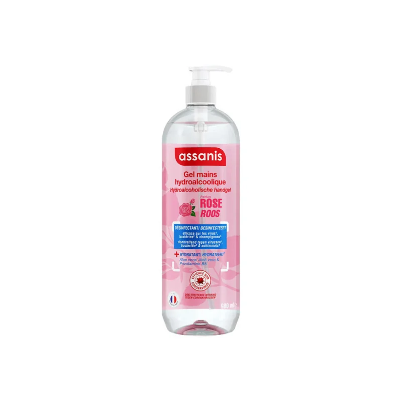 Assanis Gel mains hydroalcoolique rose 980ml