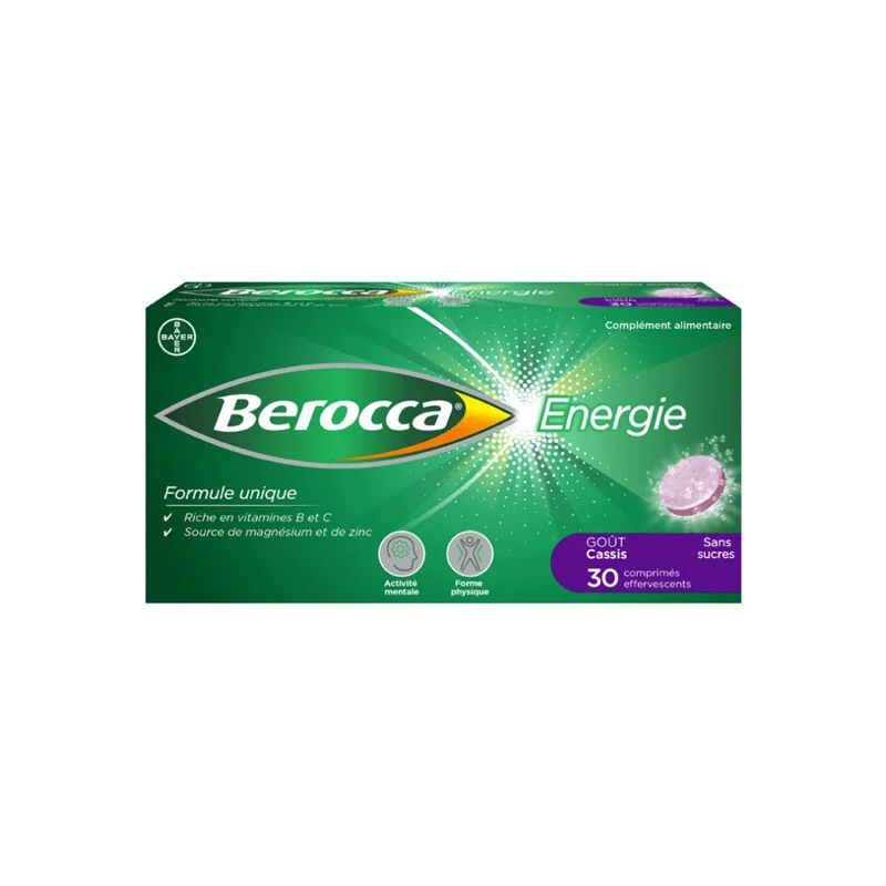 Berocca Énergie goût cassis 30 comprimés effervescents