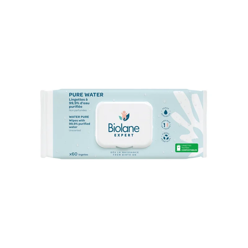 Biolane Expert Pure Water lot de 3 x 60 lingettes