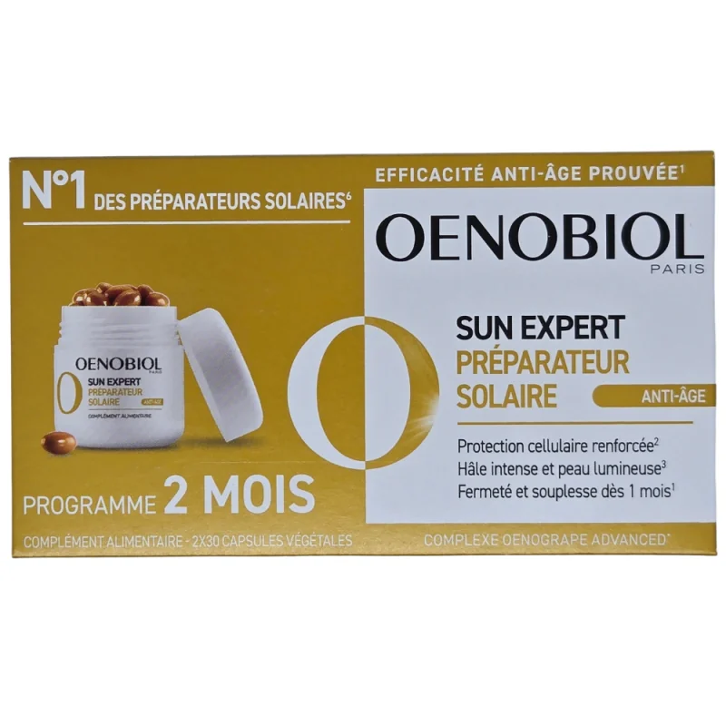 Oenobiol Sun Expert Préparateur Solaire anti-âge lot de 2x30 capsules