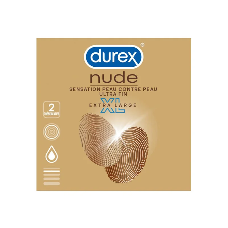 Durex Nude extra large XL 2 préservatifs