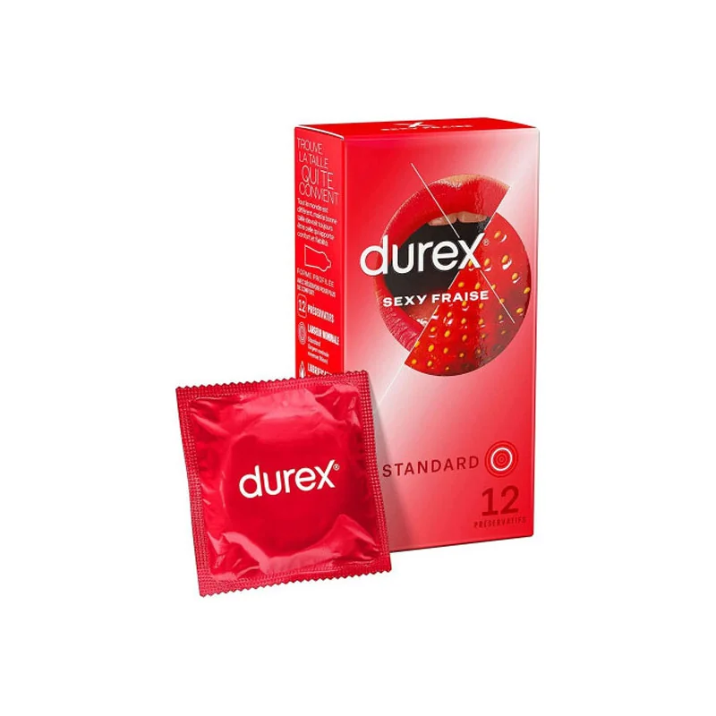 Durex Sexy Fraise Standard 12 préservatifs