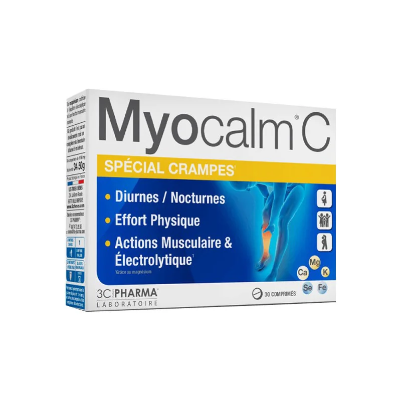 3C Pharma Myocalm C spécial crampes 30 comprimés