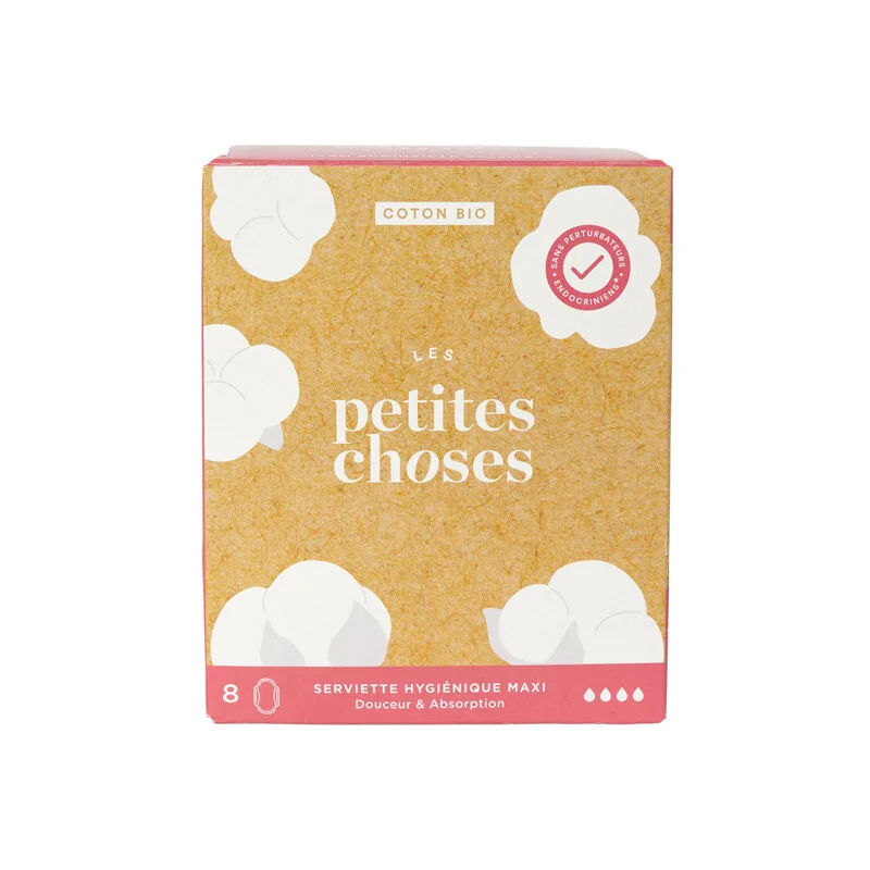 Les Petites Choses Serviette Hygiénique Extra Long coton bio boîte de 8