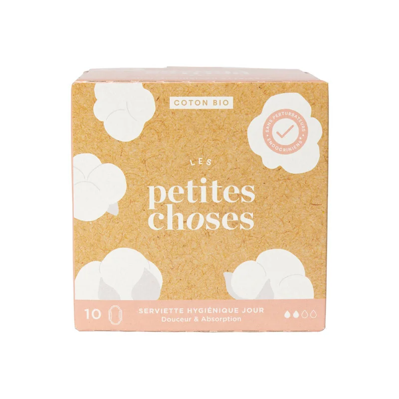 Les Petites Choses Serviette Hygiénique Jour coton bio boîte de 10