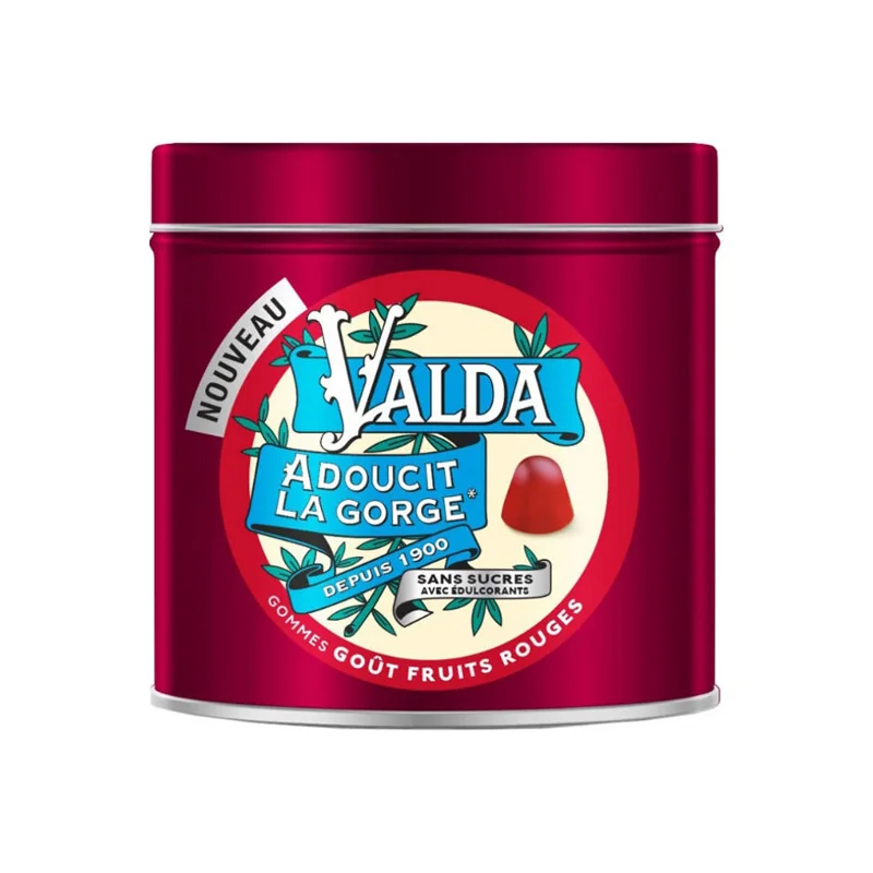 Valda gommes goût fruits rouges sans sucre 140gr
