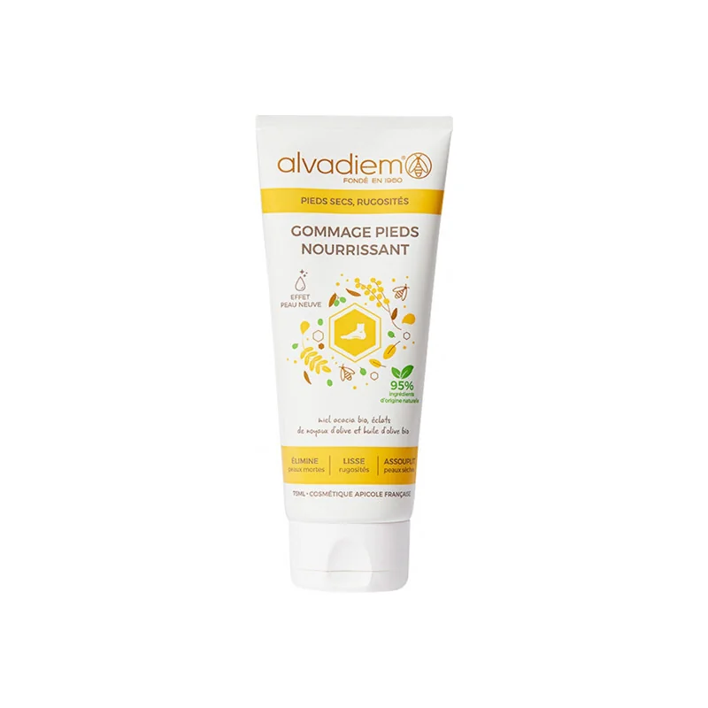 Alvadiem gommage pieds nourrissant au miel d'acacia bio 75ml