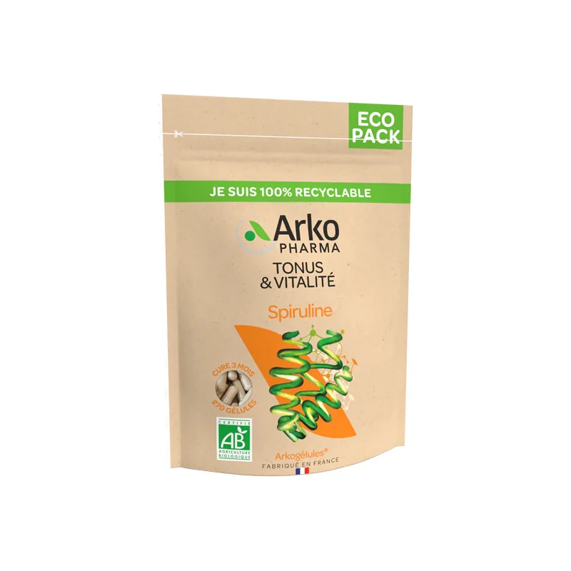 Arkopharma Arkogélules spiruline bio Éco pack 270 gélules