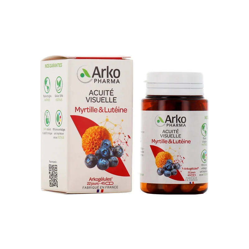 Arkopharma Arkogélules Myrtille & Lutéine acuité visuelle 45 gélules