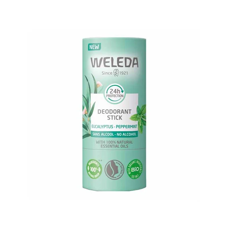 Weleda déodorant stick 24h Eucalyptus menthe poivrée bio 50gr