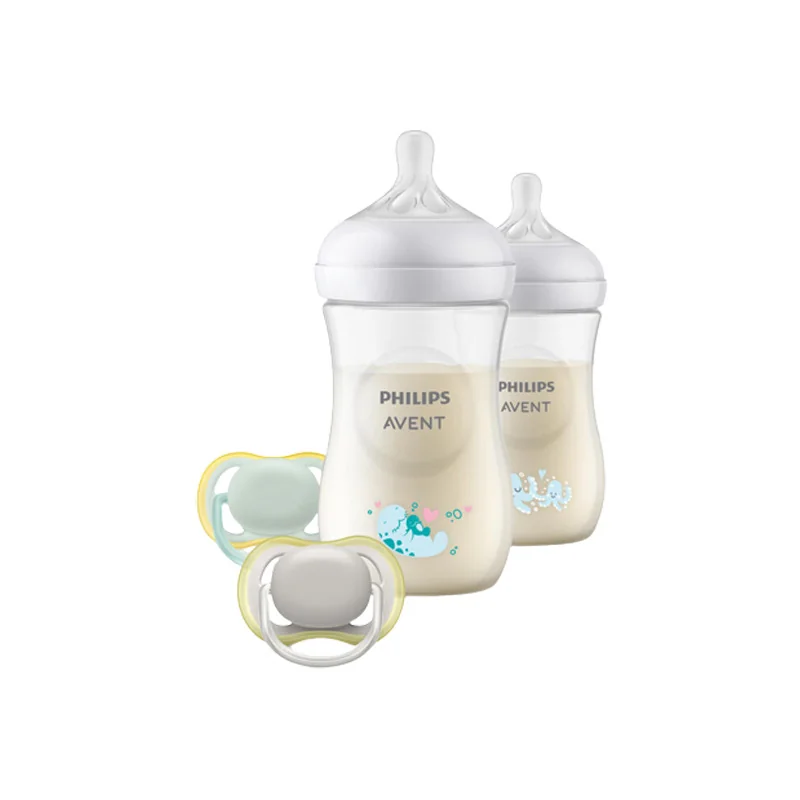 Avent coffret bébé Naturel Responce 2 biberons décors