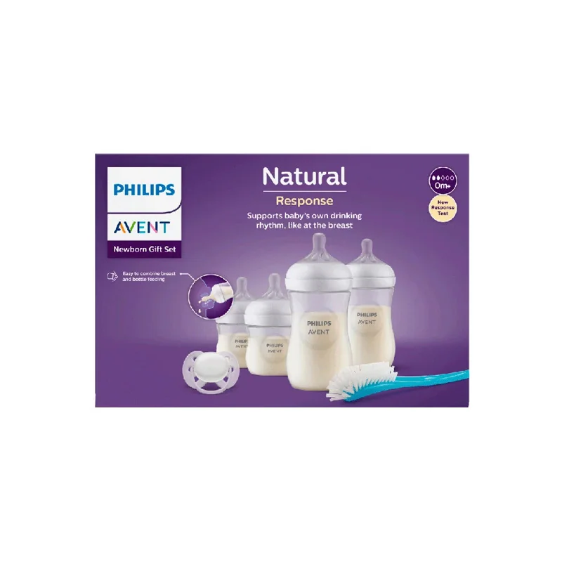 Avent coffret bébé Naturel Responce 4 biberons neutre
