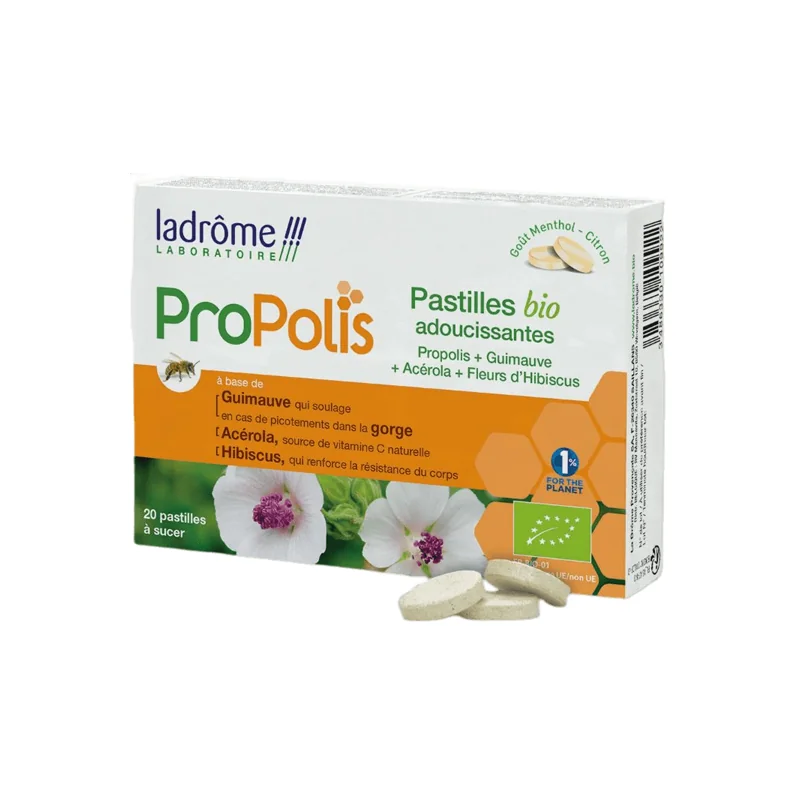 Ladrôme Propolis 20 pastilles bio adoucissantes