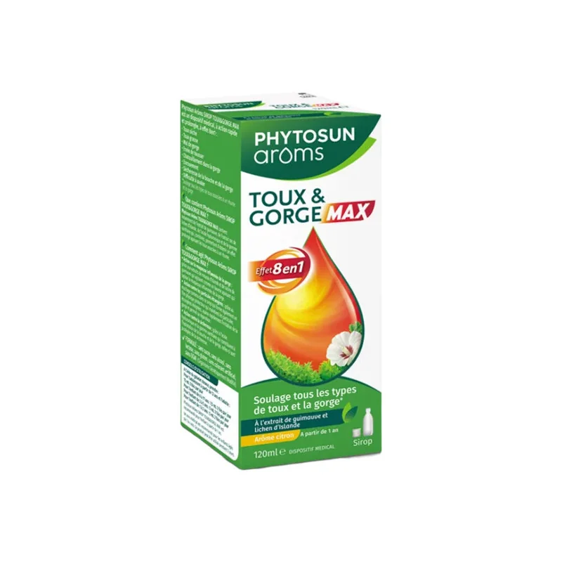 Phytosun Arôms sirop toux & gorge max effet 8 en 1 - 120ml