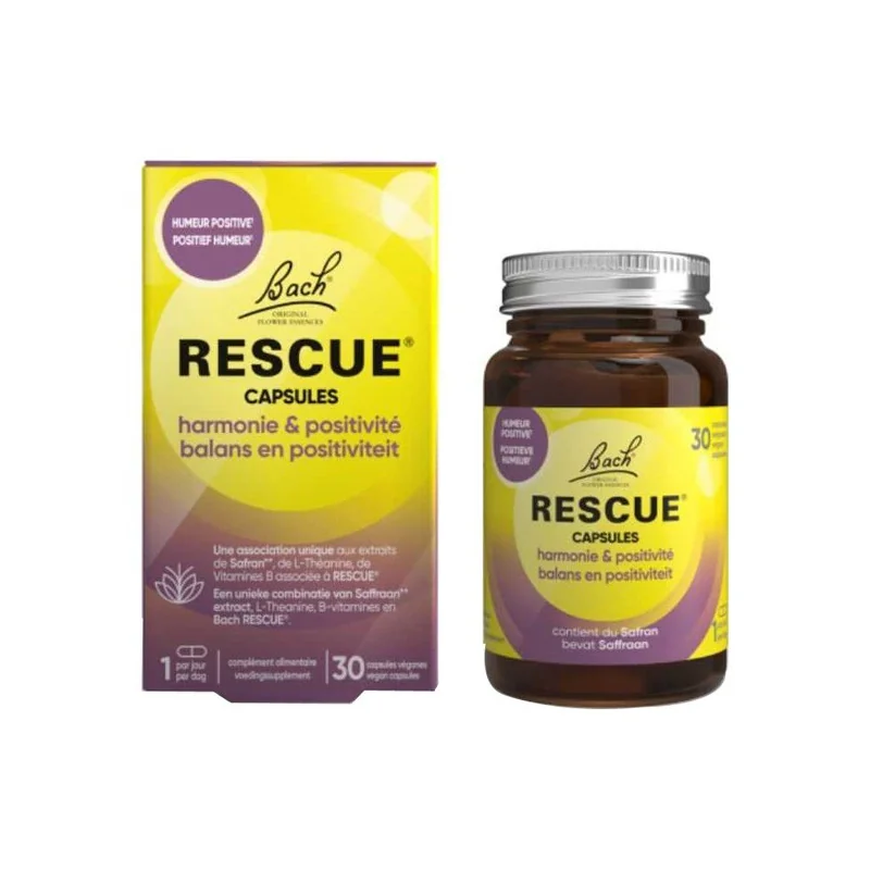 Fleurs de Bach Rescue Capsules harmonie & positivité 30 capsules vegan