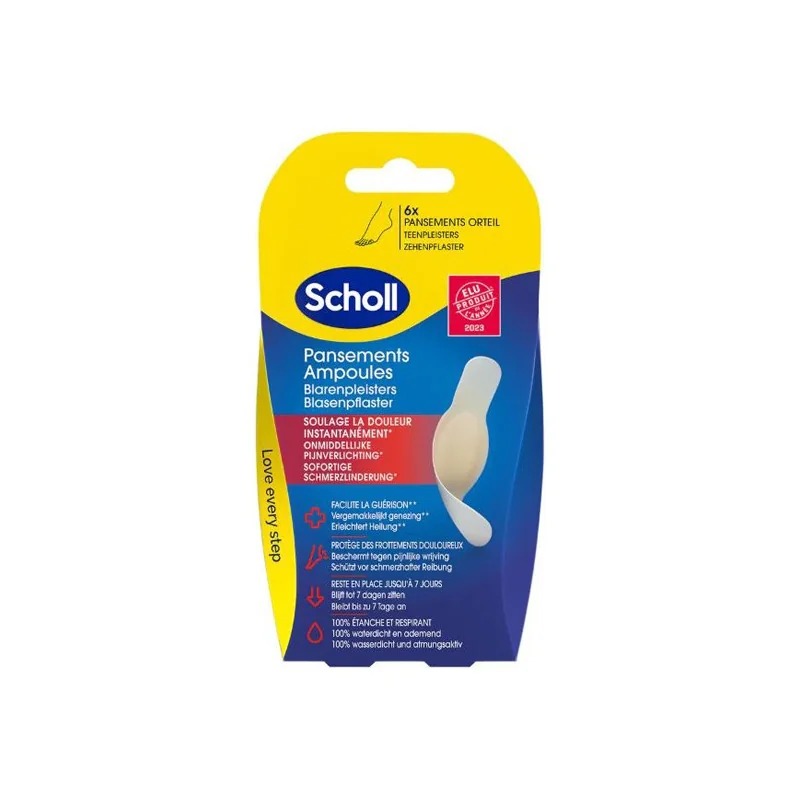 Scholl 6 pansements ampoules petit format pour orteils