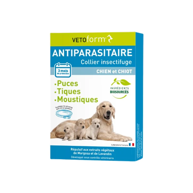 Vetoform Antiparasitaire collier chien et chiot 60cm