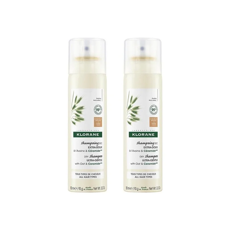 Klorane shampoing sec teinté à l'Avoine et Céramide lot de 2x150ml