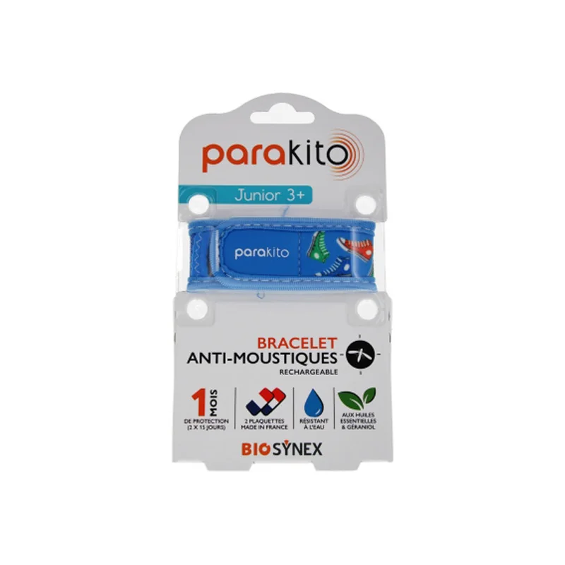 Parakito Junior 3+ bracelet anti-moustiques rechargeable Baskets